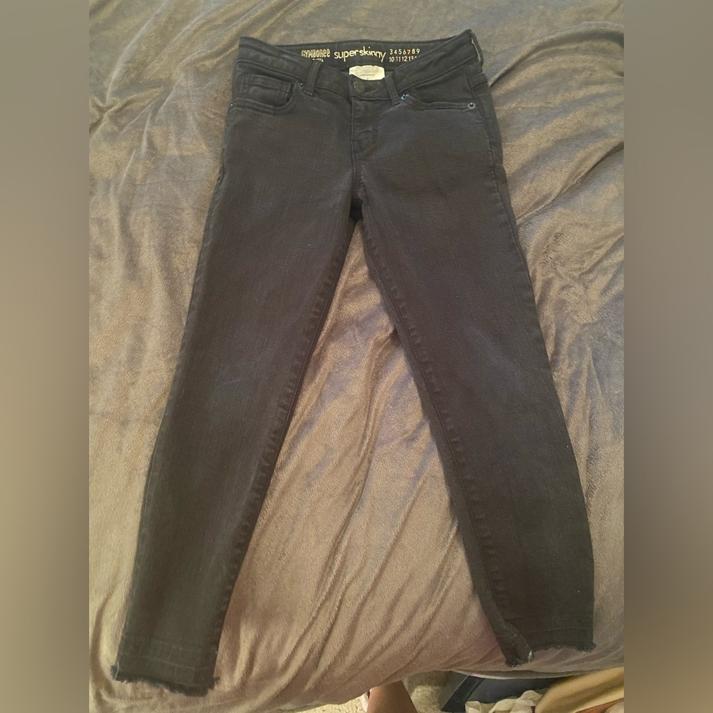 Gymboree girls black super skinny jeans